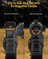 CVLIFE EagleFeather S02 Multiple Reticle Red Dot and Magnifier Combo, view 5
