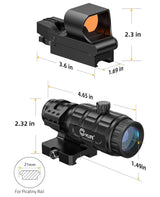 CVLIFE EagleFeather S02 Multiple Reticle Red Dot and Magnifier Combo, view 6