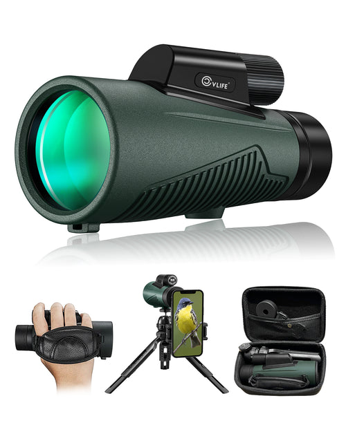 CVLIFE FoxSpook ED 12x50 HD Monocular Telescope for Adults with Smartphone Adapter