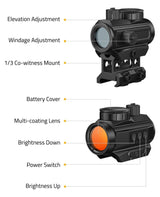 CVLIFE FoxSpook 1x20mm 3MOA Motion Awake Red Dot Sight, view 6