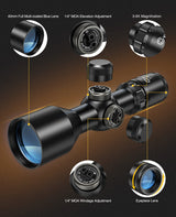 CVLIFE FoxSpook 3-9x40 Compact Rifle Scope Crosshair Reticle with Free Mounts, view 3