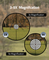 CVLIFE FoxSpook 3-9x40 Compact Rifle Scope Crosshair Reticle with Free Mounts, view 5
