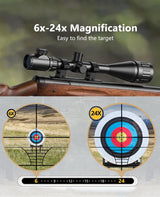CVLIFE FoxSpook 6-24x50 AO Rifle Scope for Hunting, view 4