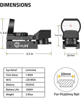 CVLIFE FoxSpook 31×21mm Motion Awake Multi Reticles Green & Red Dot Sight for Picatinny, view 5