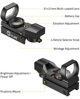 CVLIFE FoxSpook 31×21mm Motion Awake Multi Reticles Green & Red Dot Sight for Picatinny, view 6