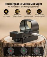 CVLIFE FoxSpook Rechargeable Multiple Reticle Green Dot Sight, view 2