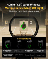 CVLIFE FoxSpook Rechargeable Multiple Reticle Green Dot Sight, view 3