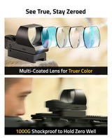 CVLIFE FoxSpook Rechargeable Multiple Reticle Green Dot Sight, view 4