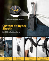 CVLIFE Full Tang Fixed Blade Knife with Kydex Sheath, view 6