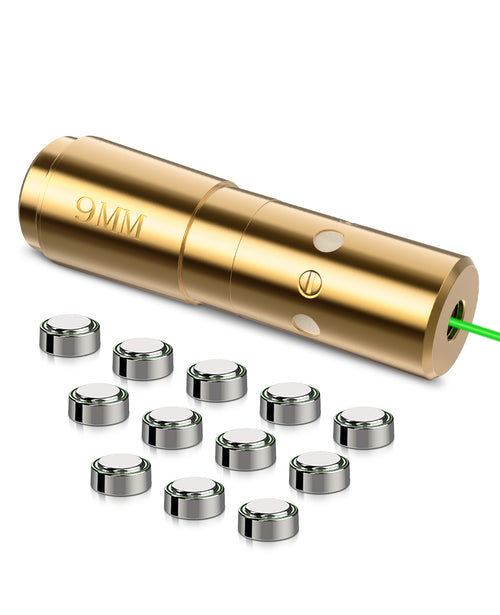 CVLIFE Green Laser Bore Sight 9mm Boresighter with 4 Sets of Batteries