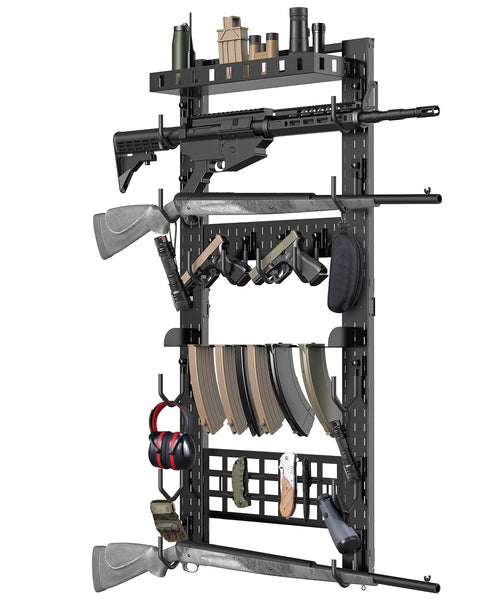 CVLIFE Gun Rack Wall Mount with Shelf Accessory Panel