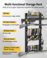 CVLIFE Gun Rack Wall Mount with Shelf Accessory Panel, view 4