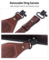 CVLIFE Gun Sling Vintage Leather Two Point Sling, view 5