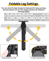 CVLIFE Height Adjustment shoulder-mount Bipod Compatible with M-Rail for Hunting and hunting, view 4