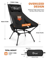 CVLIFE High Back Folding Camping Chair with Stable Design, view 2