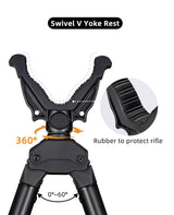 CVLIFE hunting Rest Hunting Bipods with Swivel V Yoke Rest, view 3