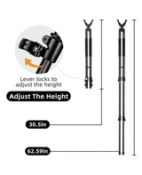 CVLIFE hunting Rest Hunting Bipods with Swivel V Yoke Rest, view 5