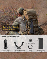 CVLIFE hunting Rest Tripod 11.8" - 25" Adjustable Height Tripod, view 5
