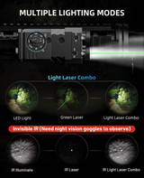CVLIFE 1600 Lumens 4-in-1 Flashlight/IR Illuminator with Green/IR Laser, view 4