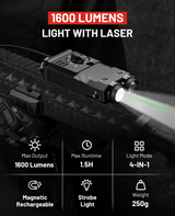 CVLIFE 1600 Lumens 4-in-1 Flashlight/IR Illuminator with Green/IR Laser, view 6