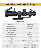 CVLIFE JackalHowl 1-4x20 LPVO Rifle Scope with Cantilever Mount, view 3