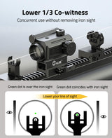 CVLIFE JackalHowl 1X25mm Auto-Brightness Green Dot Sight, view 5