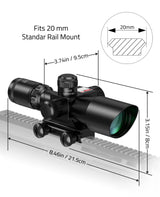 CVLIFE FoxSpook 2.5-10x40e Red & Green Illuminated Scope, view 4