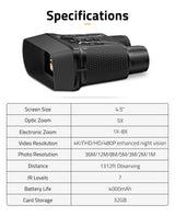 CVLIFE JackalHowl 4.5" Large Screen Night Vision Binoculars, view 2