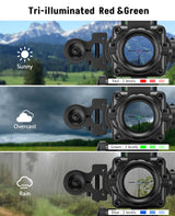 CVLIFE JackalHowl 4x32 Prism Rifle Scope Red & Green & Blue Illuminated Reticle Hunting Guns Scope, view 5