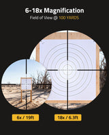CVLIFE JackalHowl 6-18x50 AO Rifle Scope for Hunting, view 4