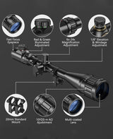 CVLIFE JackalHowl 6-24x50 AO Rifle Scope for Hunting, view 2