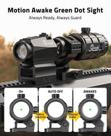 CVLIFE JackalHowl Green Dot Sight & 3X Magnifier Combo Set, view 4