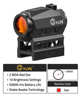 CVLIFE JackalHowl Red Dot Sight 1x20mm 2MOA, view 3
