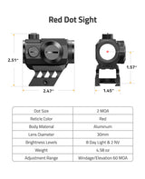 CVLIFE JackalHowl Red Dot Sight 2MOA Auto Off and Motion Awake Red Dot, view 6