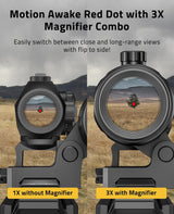 CVLIFE JackalHowl Red Dot Sight & 3X Magnifier Combo, view 3
