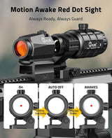 CVLIFE JackalHowl Red Dot Sight & 3X Magnifier Combo, view 4