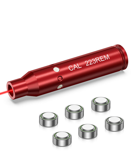 CVLIFE Laser Bore Sight 223/5.56mm Red Dot Boresighter with 2 Sets of Batteries