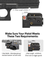CVLIFE Laser Sight Magnetic USB Rechargeable Red/Green Laser Sight for Pistol, view 4