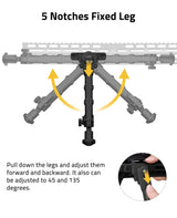 CVLIFE 7.5-9 Inches Bipod for M-Rail Bipod for Outdoors, view 3