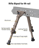 CVLIFE 7.5-9 Inches Bipod for M-Rail Bipod for Outdoors, view 6