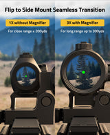 CVLIFE WildHawk Multi-Reticle Red/Green Dot Sight & 3X Magnifier Combo, view 2