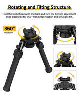 CVLIFE Picatinny shoulder-mount Bipod Adjustable Rotation 360 Degrees, view 2
