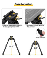 CVLIFE Picatinny shoulder-mount Bipod Adjustable Rotation 360 Degrees, view 3