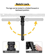 CVLIFE Picatinny shoulder-mount Bipod Adjustable Rotation 360 Degrees, view 4
