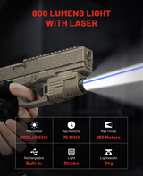 CVLIFE Pistol Light Laser Combo Rechargeable - Home Defense, view 4