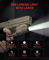 CVLIFE Pistol Light Laser Combo Rechargeable - Home Defense, view 5
