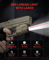 CVLIFE Pistol Light Laser Combo Rechargeable - Home Defense, view 6