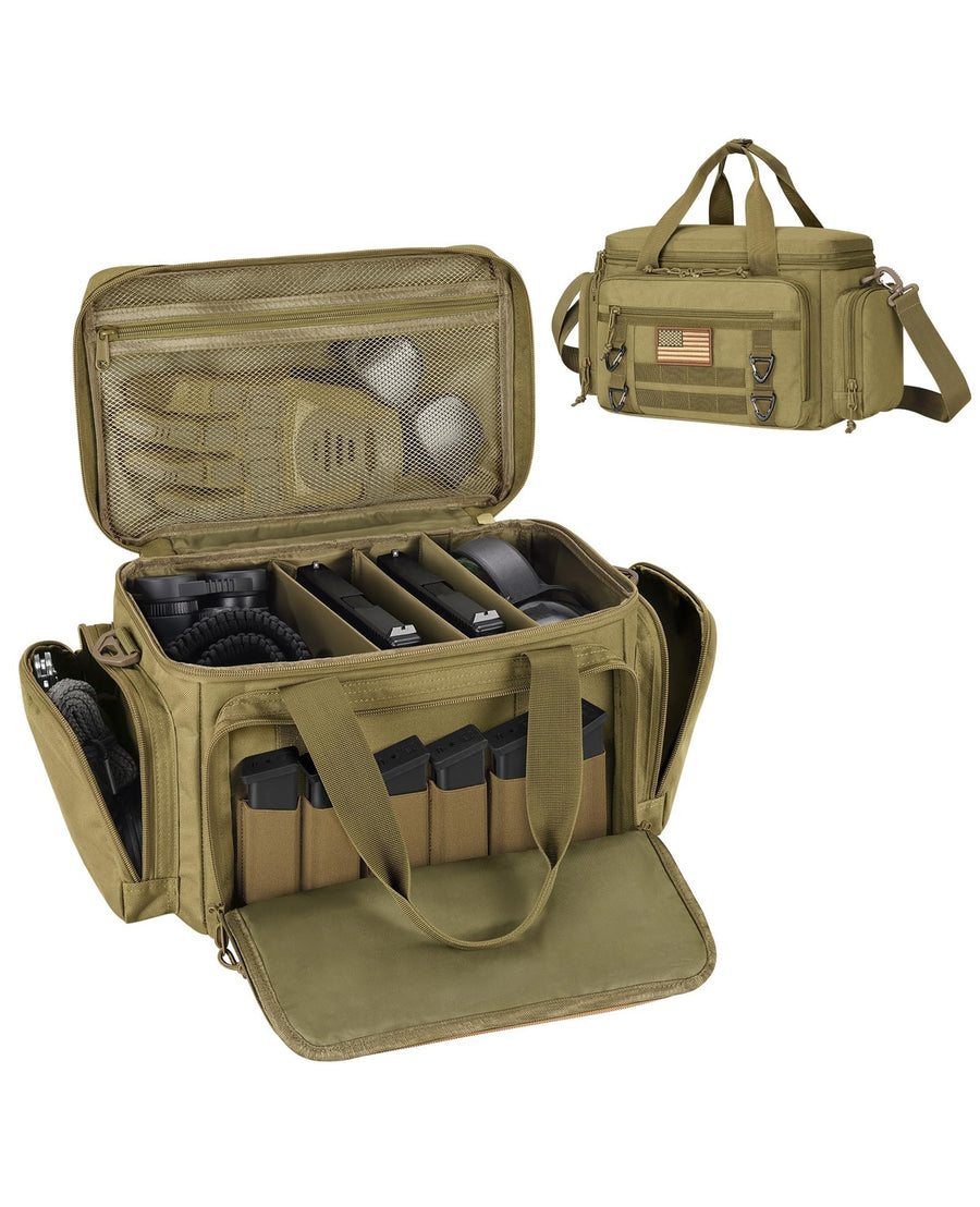 CVLIFE Pistol Range Bag for 4 Handguns with Lockable Zipper