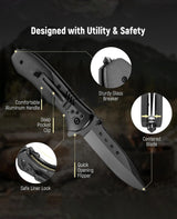 CVLIFE Pocket Folding Knife - 3.46" Sharp Blade Pocket Knife, view 3