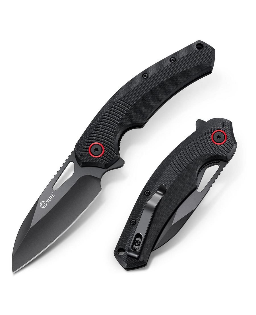 CVLIFE Pocket Knife with 3" Sharp Blade G10 Ergonomic Handle